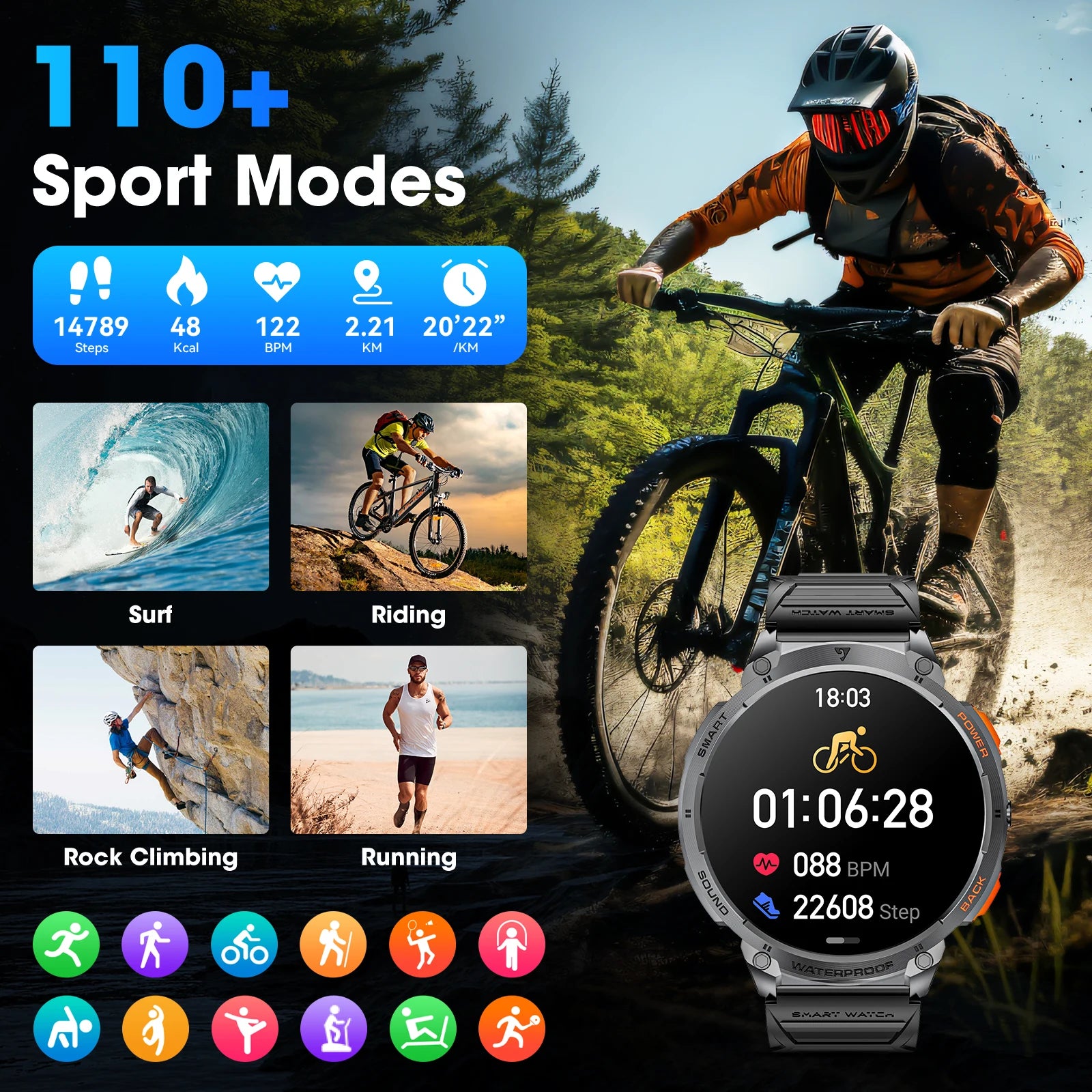 Karchilor Smartwatches für Herren 2024, Damen-Smartwatch, Bluetooth-Anruf, 1,85 High-Definition-Bildschirm, Fitness, Sport, wasserdicht - Topbrand24