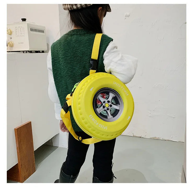 Lovely Kids Small Backpack 3D Car Tire Children Schoolbag EVA Wheel Kindergarten Bag Age 3-5 Boy Girl Toddler Kawaii School Bag