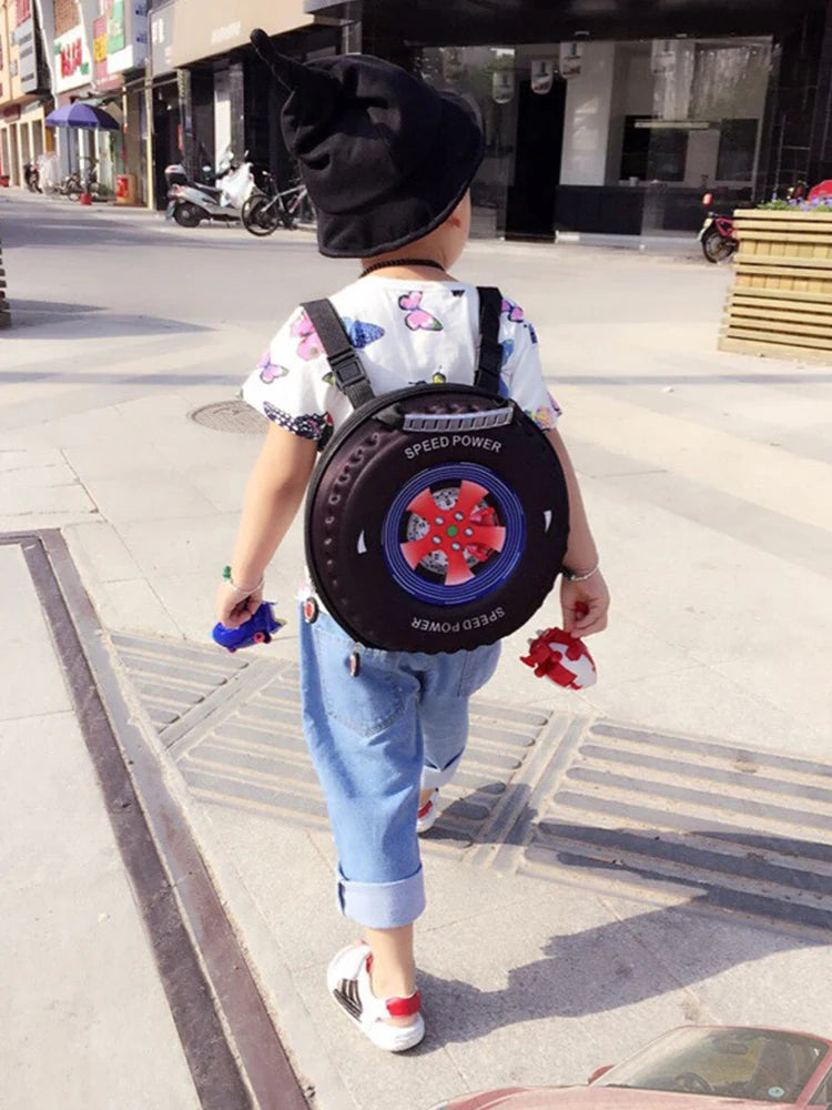 Lovely Kids Small Backpack 3D Car Tire Children Schoolbag EVA Wheel Kindergarten Bag Age 3-5 Boy Girl Toddler Kawaii School Bag