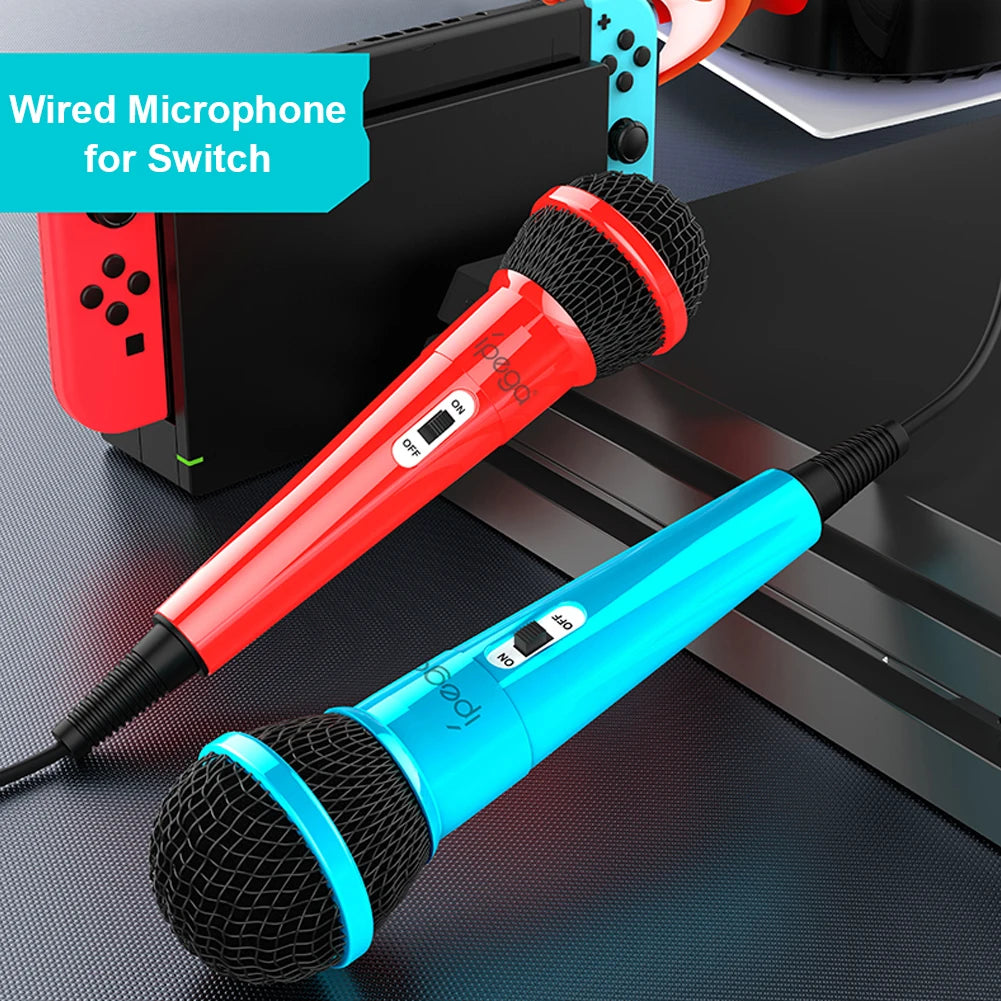 ipega PG-SW089  2 Pieces USB Dual Wired Microphone For NS/PS4/PS5/PC/Xboxone Game Consoles Singing Games