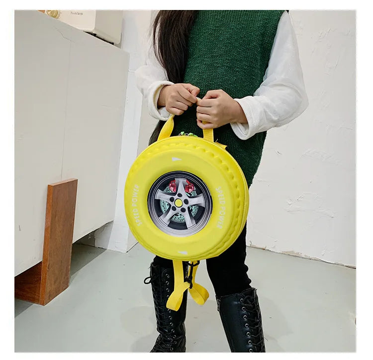 Lovely Kids Small Backpack 3D Car Tire Children Schoolbag EVA Wheel Kindergarten Bag Age 3-5 Boy Girl Toddler Kawaii School Bag