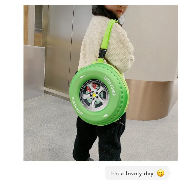 Lovely Kids Small Backpack 3D Car Tire Children Schoolbag EVA Wheel Kindergarten Bag Age 3-5 Boy Girl Toddler Kawaii School Bag