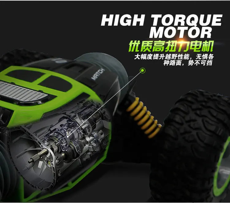 High Speed Off-Road RC Stunt Car 1:10 49cm Large Scale 2.4G 4WD   Double Side Deformation Elctric RC Off-Road Climbing Vehicle