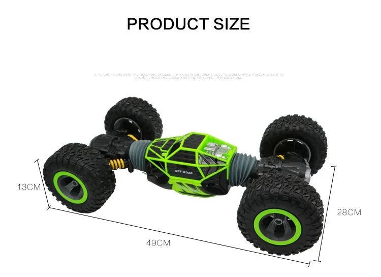 High Speed Off-Road RC Stunt Car 1:10 49cm Large Scale 2.4G 4WD   Double Side Deformation Elctric RC Off-Road Climbing Vehicle