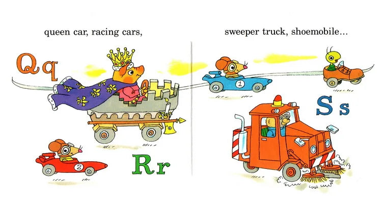 best selling books Richard Scarry's Cars and Trucks from A to Z Enlightenment flips cardboard book english books for kids baby