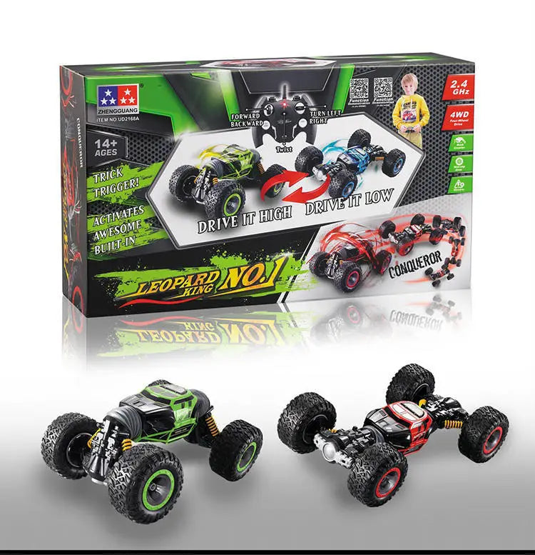 High Speed Off-Road RC Stunt Car 1:10 49cm Large Scale 2.4G 4WD   Double Side Deformation Elctric RC Off-Road Climbing Vehicle