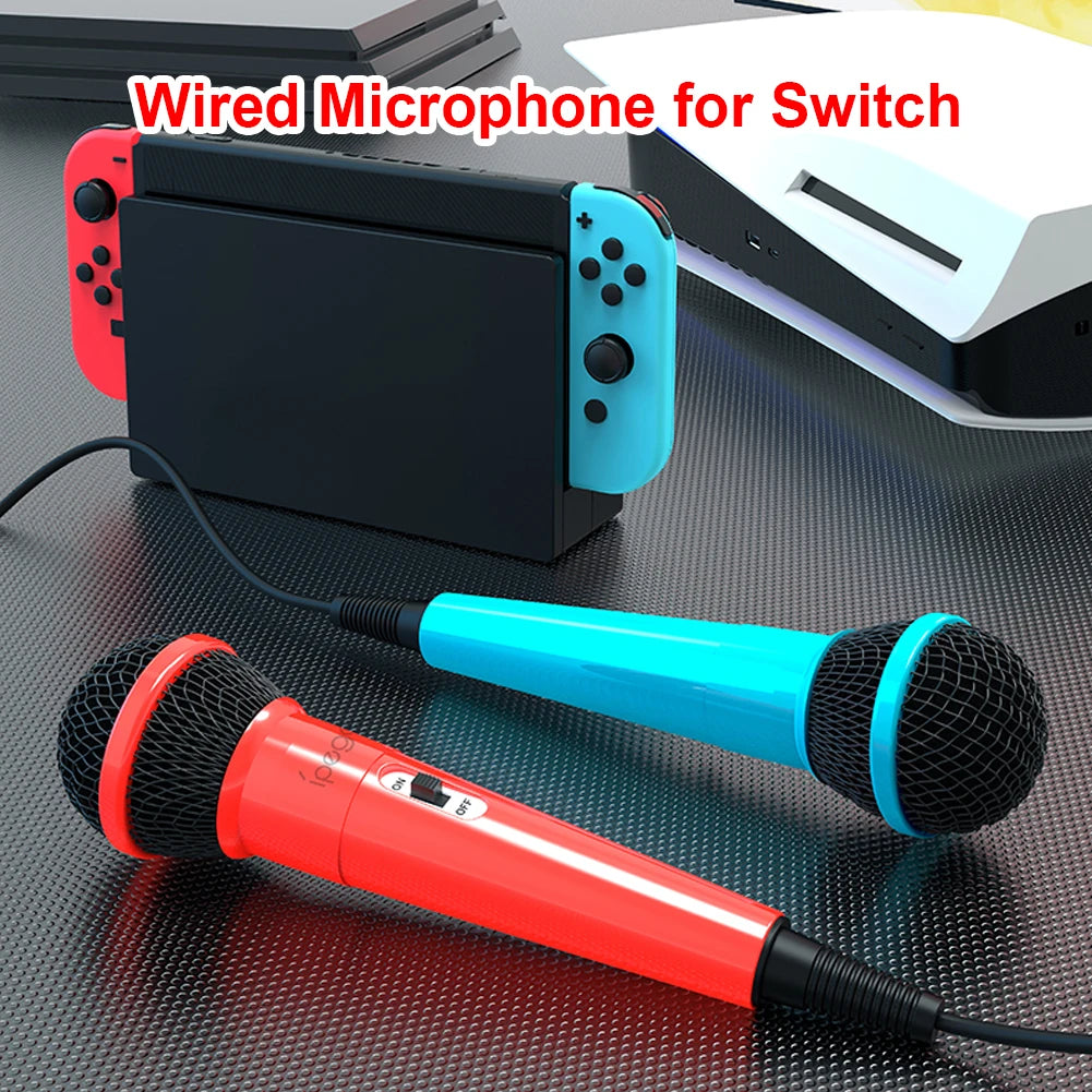 ipega PG-SW089  2 Pieces USB Dual Wired Microphone For NS/PS4/PS5/PC/Xboxone Game Consoles Singing Games