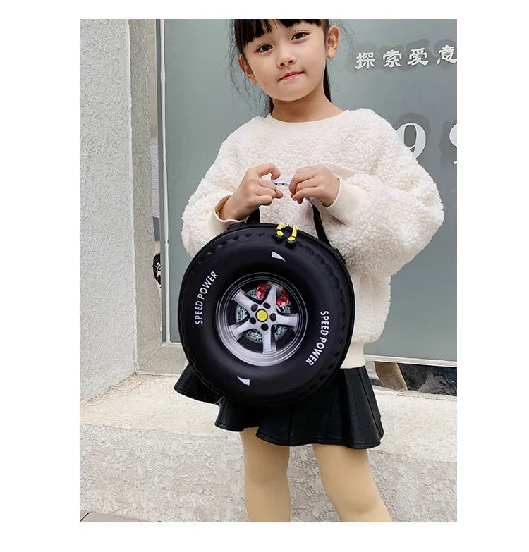 Lovely Kids Small Backpack 3D Car Tire Children Schoolbag EVA Wheel Kindergarten Bag Age 3-5 Boy Girl Toddler Kawaii School Bag