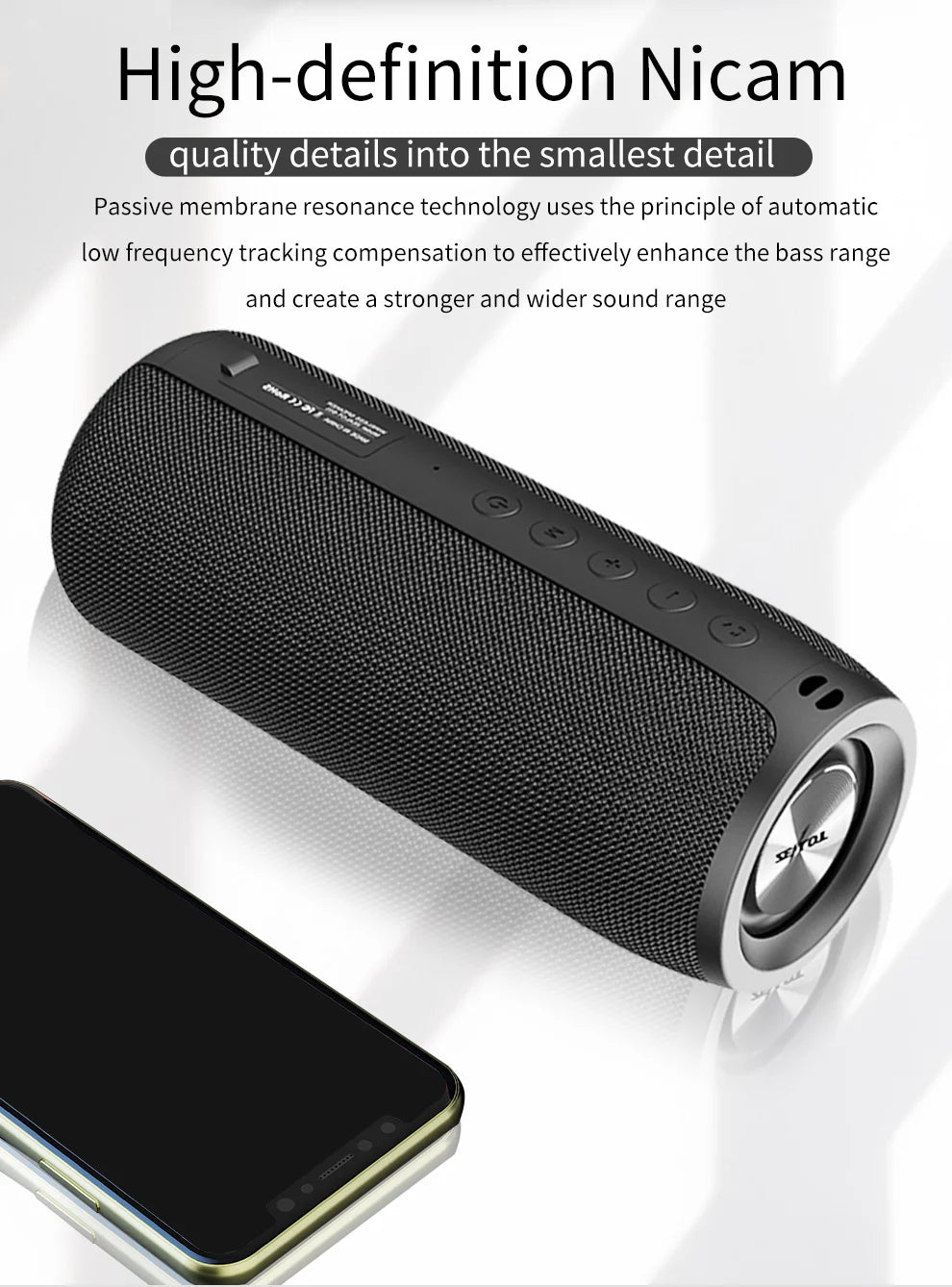 Zealot -S51 Wireless Speakers, Outdoor Portable Subwoofer Speaker ,Waterproof IPX 5, , Dual Pairing,1800mAh