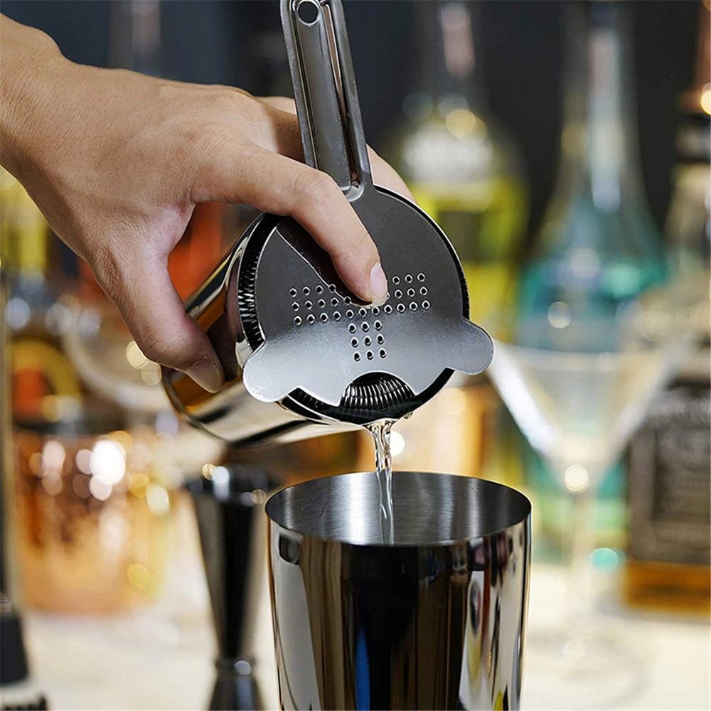 Cocktail Shaker Bar Set: 2 Weighted Boston Shakers,Cocktail Strainer Set,Jigger,Muddler and Spoon, Ice Tong and 2 Bottle Pourer