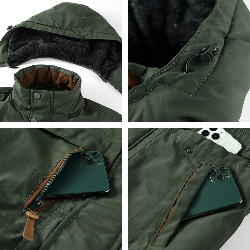 Winter Neue Männer Fleece Warme Dicke Winddicht Parkas Männer Mode Mit Kapuze Militär Jacke Mantel Große Größe 6XL Hohe Qualität Jacken Männlich - Topbrand24