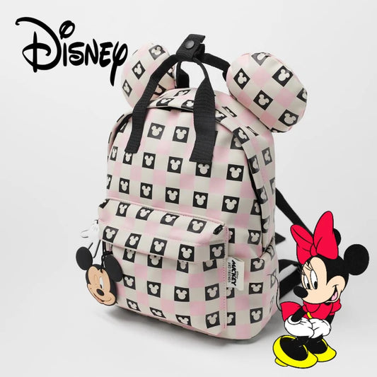 Disney Mickey Mouse Rucksäcke Cartoon Student Schult aschen Anime Kinder Bücher tasche Pu Leder Umhängetasche Mode Mädchen Rucksack - Topbrand24