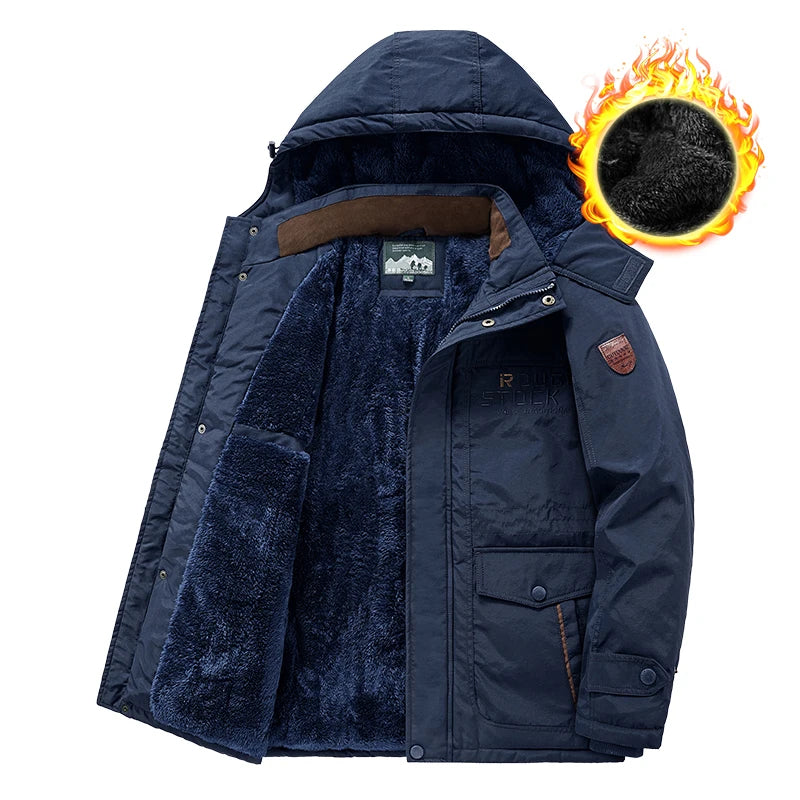 Winter Neue Männer Fleece Warme Dicke Winddicht Parkas Männer Mode Mit Kapuze Militär Jacke Mantel Große Größe 6XL Hohe Qualität Jacken Männlich - Topbrand24