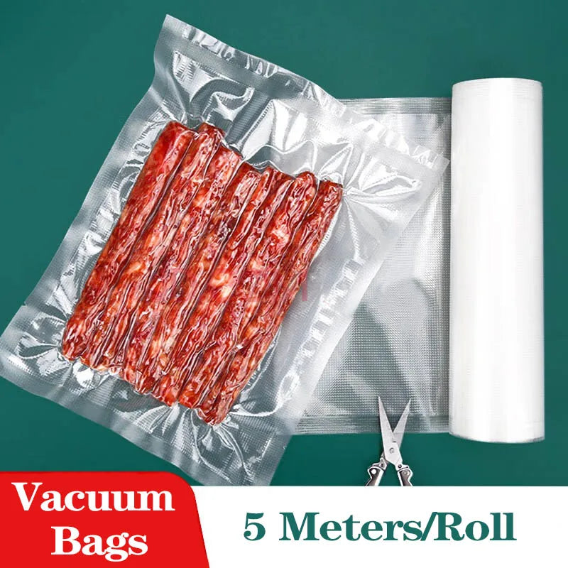 22*500cm Vacuum Bags for Food Sauage Textured Storage Vacuum Pouch Packaging Bag for Vacuum Sealer Meat Fruits Bean Vegetables