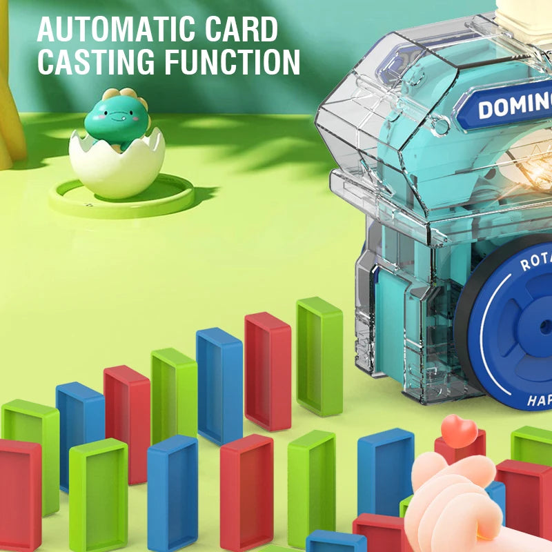 Automatic Laying Domino Train Electric Car Brick Blocks Kit Creative Game Intelligence Educational Diy Toy Kid Children Gift