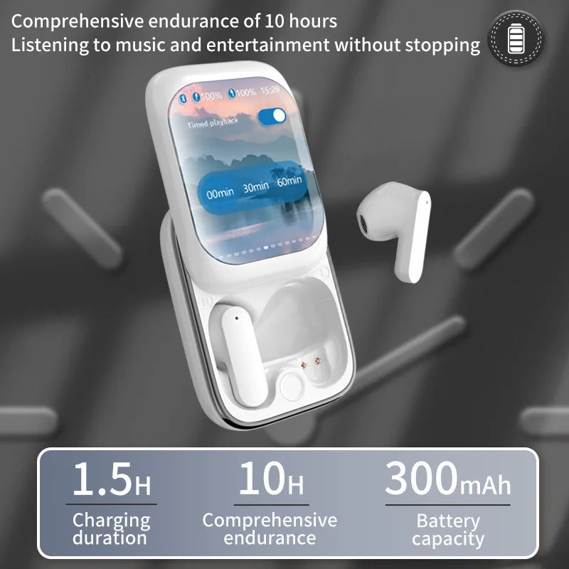 Intelligente Vollfarb-Touchscreen-Slider-Kopfhörer Drahtlose Bluetooth-In-Ear-Geräusch unterdrückung Ultra-Long-Standby-Ohrhörer - Topbrand24