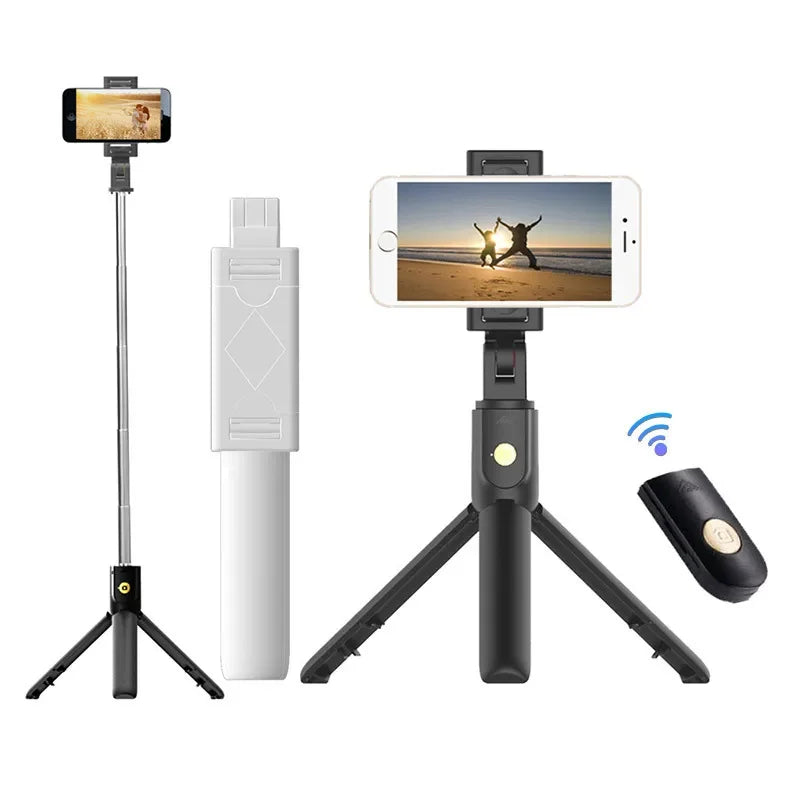 3 in 1 Mini Wireless Bluetooth Selfie Stick With Shutter Remote Tripod For Phone Monopod For iPhone 14 13 Huawei Samsung Holder