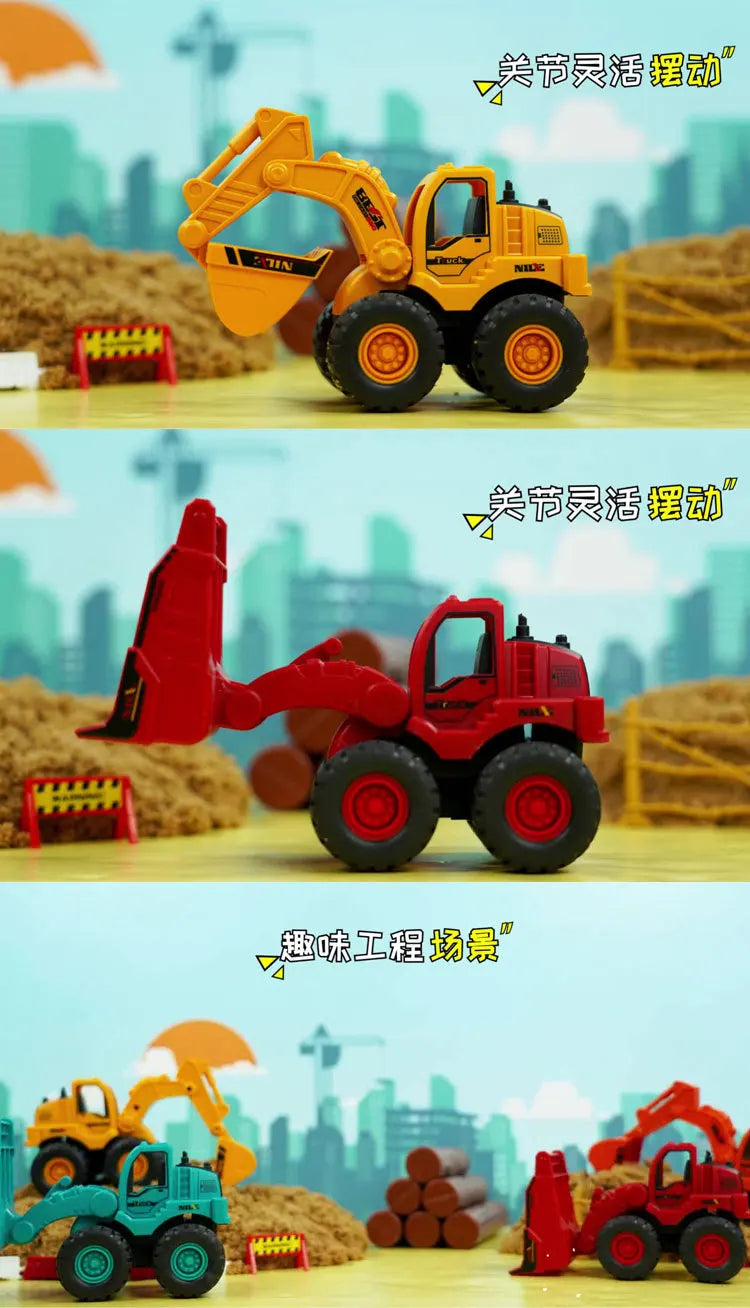 Excavator Bulldozer Engineering Car Simulation Off-Road Sliding Model Children Boy Toy Car Birthday Gift B219