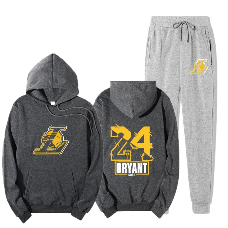 2024 Fall men's hoodie tracksuit NBA Lakers appearance uniform No. 24 Kobe Bryant hoodie suit casual - Topbrand24