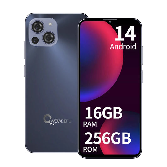 Cwowdefu S18, Smartphone Global Version Android 14, 6.58" Incell 2.4K Display, Unisoc T616, 16GB(8+8GB) 256GB, 48MP AI Cam , NFC