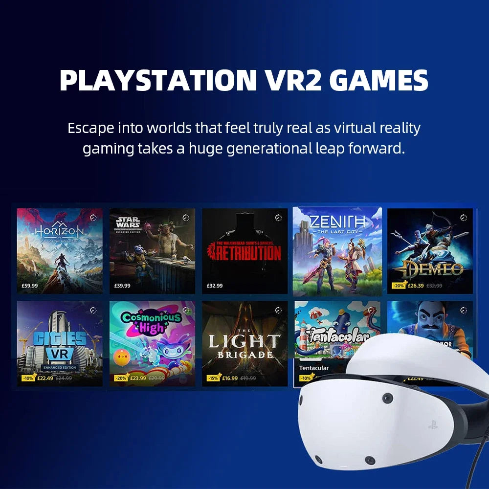 Sony PlayStation VR2 Virtual Reality PS VR2 Headset 3D VR Glasses Communicate with PS5 Playstation 5 Sony PS5 PS VR Console