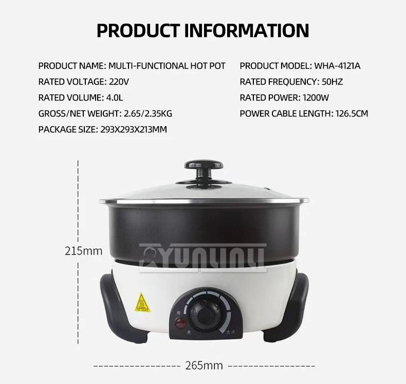 Electric Multi Cooker Pot Household Large Capacity Electric Cooking Pot Multifunctional Non Stick Cozinha Utensilios