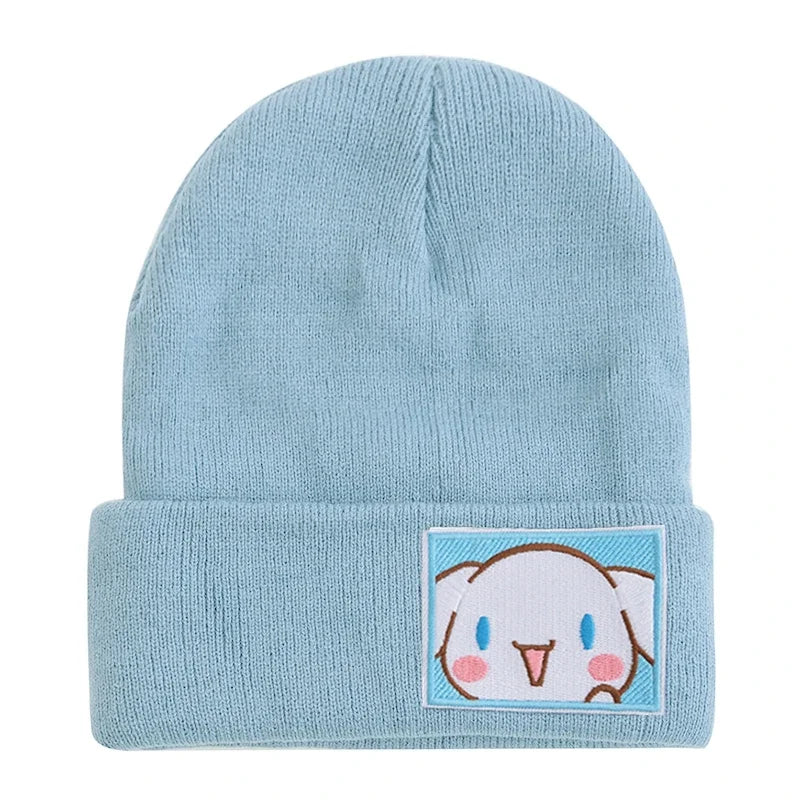 Saniro Hello Kitty Hat Hat Dopamine Candy Color Cap Women Cute Cartoon Cinna Moroll Melody Kuromi Winter Knit Hat