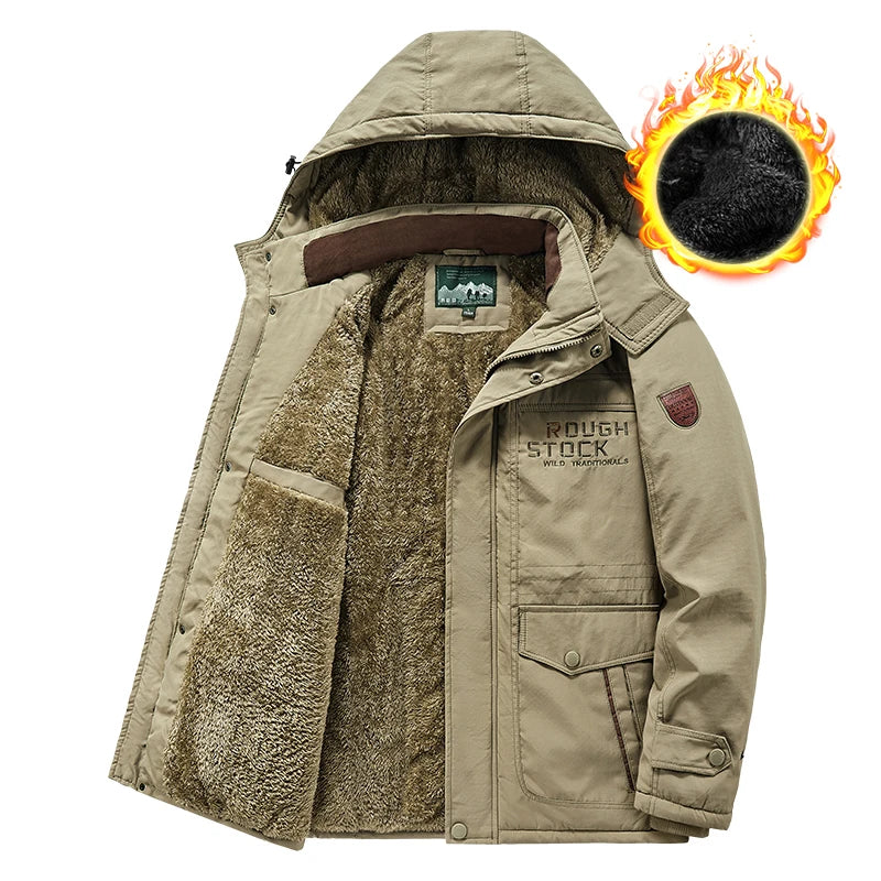 Winter Neue Männer Fleece Warme Dicke Winddicht Parkas Männer Mode Mit Kapuze Militär Jacke Mantel Große Größe 6XL Hohe Qualität Jacken Männlich - Topbrand24