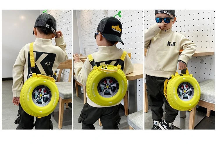 Lovely Kids Small Backpack 3D Car Tire Children Schoolbag EVA Wheel Kindergarten Bag Age 3-5 Boy Girl Toddler Kawaii School Bag