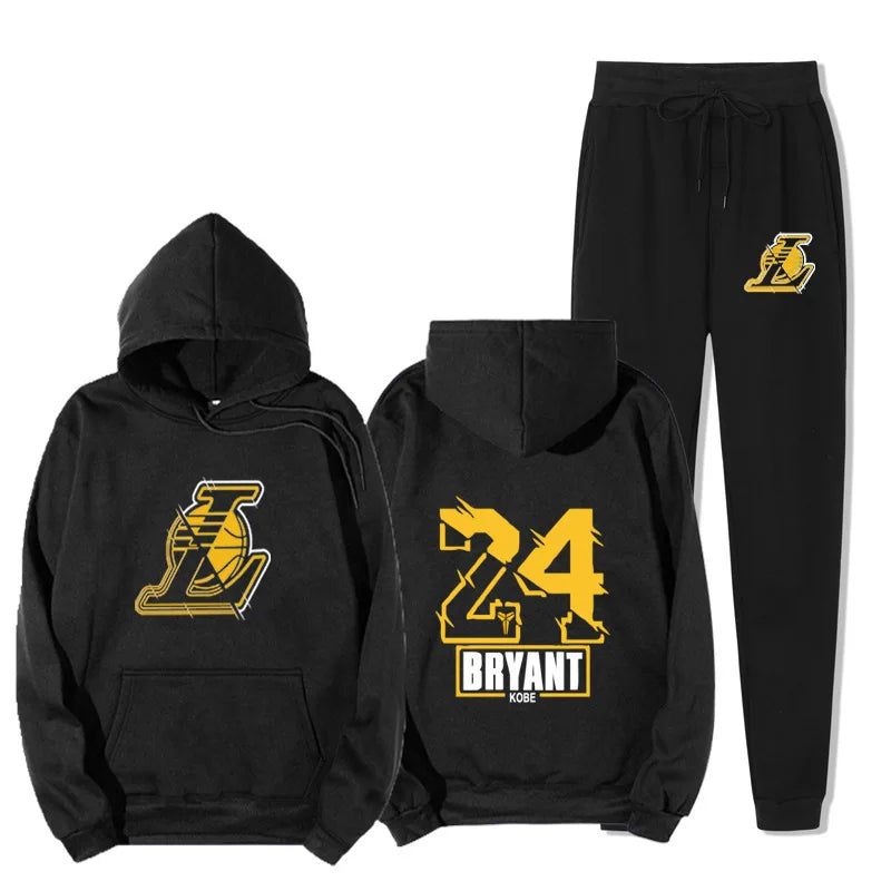 2024 Fall men's hoodie tracksuit NBA Lakers appearance uniform No. 24 Kobe Bryant hoodie suit casual - Topbrand24