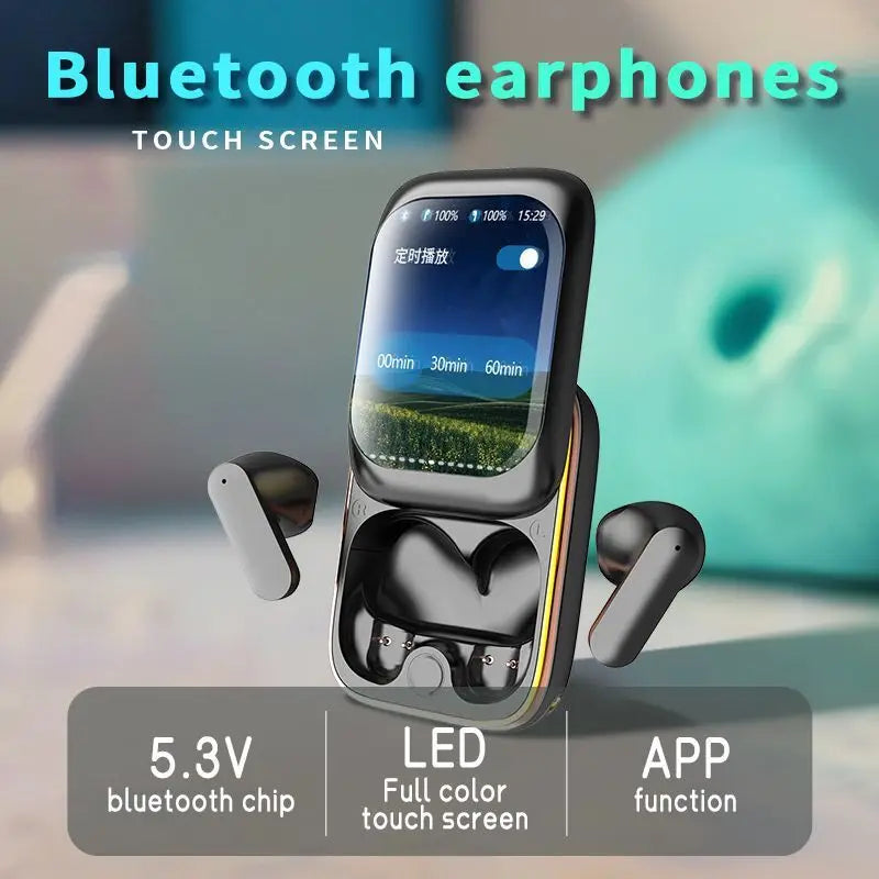 Intelligente Vollfarb-Touchscreen-Slider-Kopfhörer Drahtlose Bluetooth-In-Ear-Geräusch unterdrückung Ultra-Long-Standby-Ohrhörer - Topbrand24