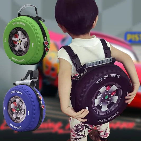 Lovely Kids Small Backpack 3D Car Tire Children Schoolbag EVA Wheel Kindergarten Bag Age 3-5 Boy Girl Toddler Kawaii School Bag