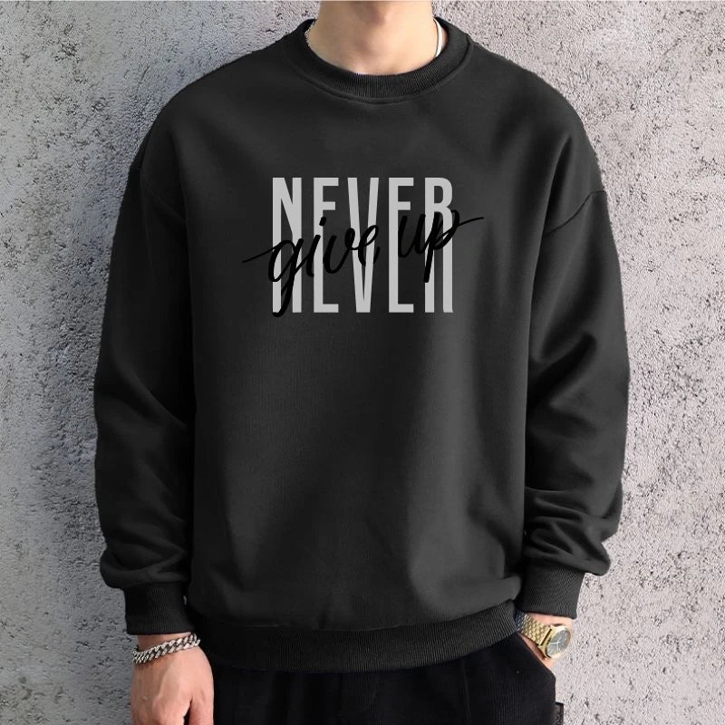 Männer Übergroße Grafik Sweatshirt Hoodied Koreanische Trendy Buchstaben Gedruckt Langarm T-shirt Baumwolle Hip Hop Sport Top Männer Kleidung - Topbrand24