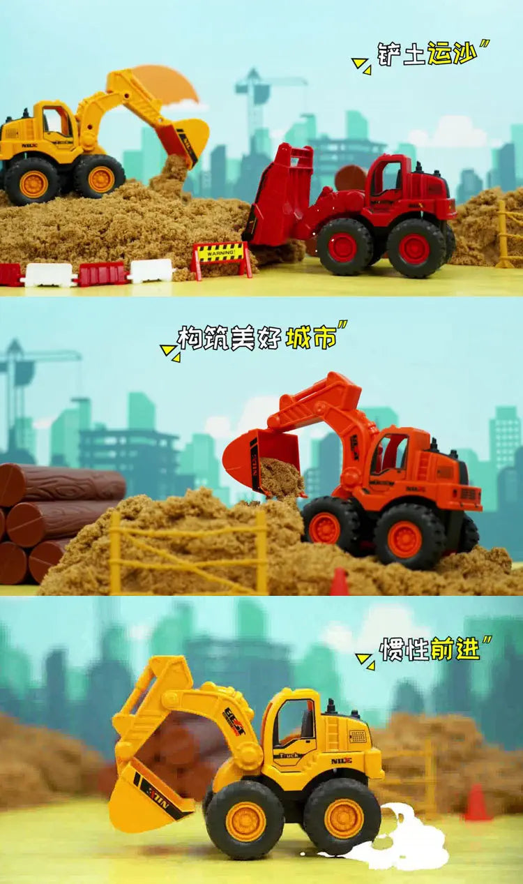 Excavator Bulldozer Engineering Car Simulation Off-Road Sliding Model Children Boy Toy Car Birthday Gift B219