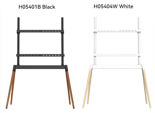 Factory Classic Easel Studio Black 55 - 86 inch Floor Standing TV Mount Carts with 4 Wood Legs VESA 600x400mm for Office Room