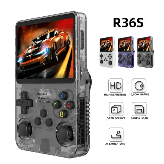 R36S Retro Handheld Video Game Console 3.5Inch IPS Screen Player Kid Portable Pocket Video Player 64GB 10000+ Games Arkos System - Topbrand24