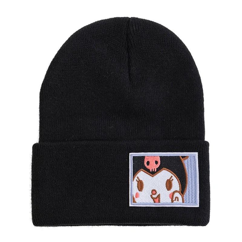 Saniro Hello Kitty Hat Hat Dopamine Candy Color Cap Women Cute Cartoon Cinna Moroll Melody Kuromi Winter Knit Hat