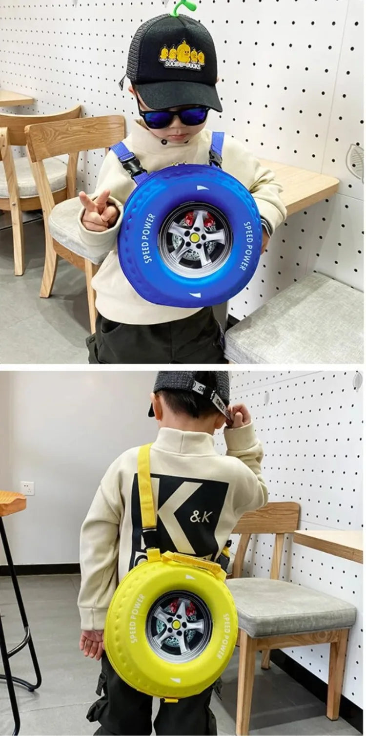 Lovely Kids Small Backpack 3D Car Tire Children Schoolbag EVA Wheel Kindergarten Bag Age 3-5 Boy Girl Toddler Kawaii School Bag