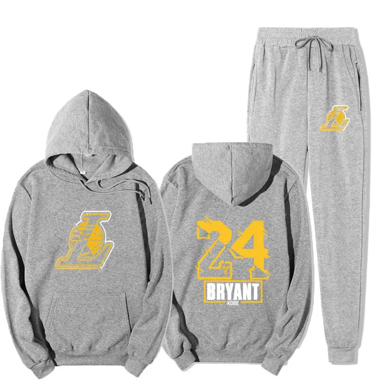 2024 Fall men's hoodie tracksuit NBA Lakers appearance uniform No. 24 Kobe Bryant hoodie suit casual - Topbrand24