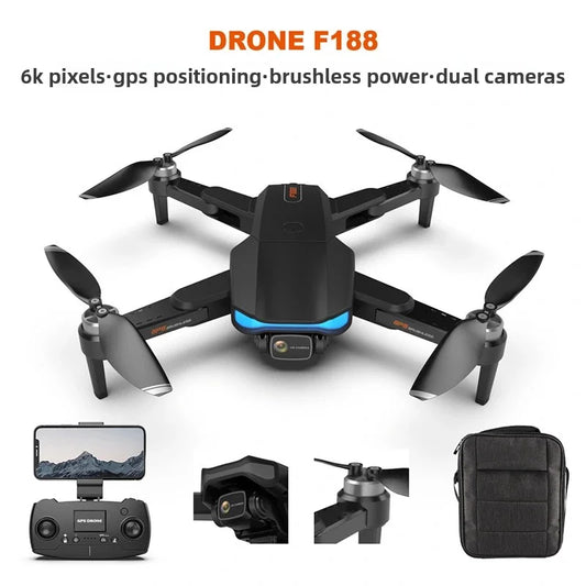 Brushless GPS Folding Drone 6K HD Dual Camera Drones Aerial Photography Four Axis 5G Long Range Remote Control Dron