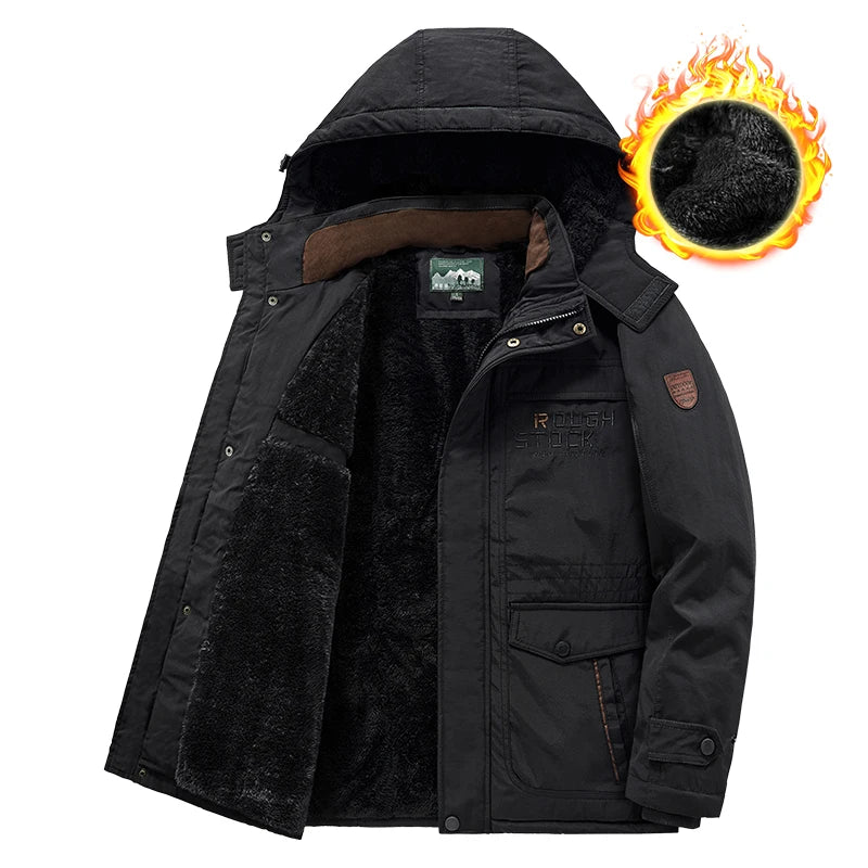 Winter Neue Männer Fleece Warme Dicke Winddicht Parkas Männer Mode Mit Kapuze Militär Jacke Mantel Große Größe 6XL Hohe Qualität Jacken Männlich - Topbrand24