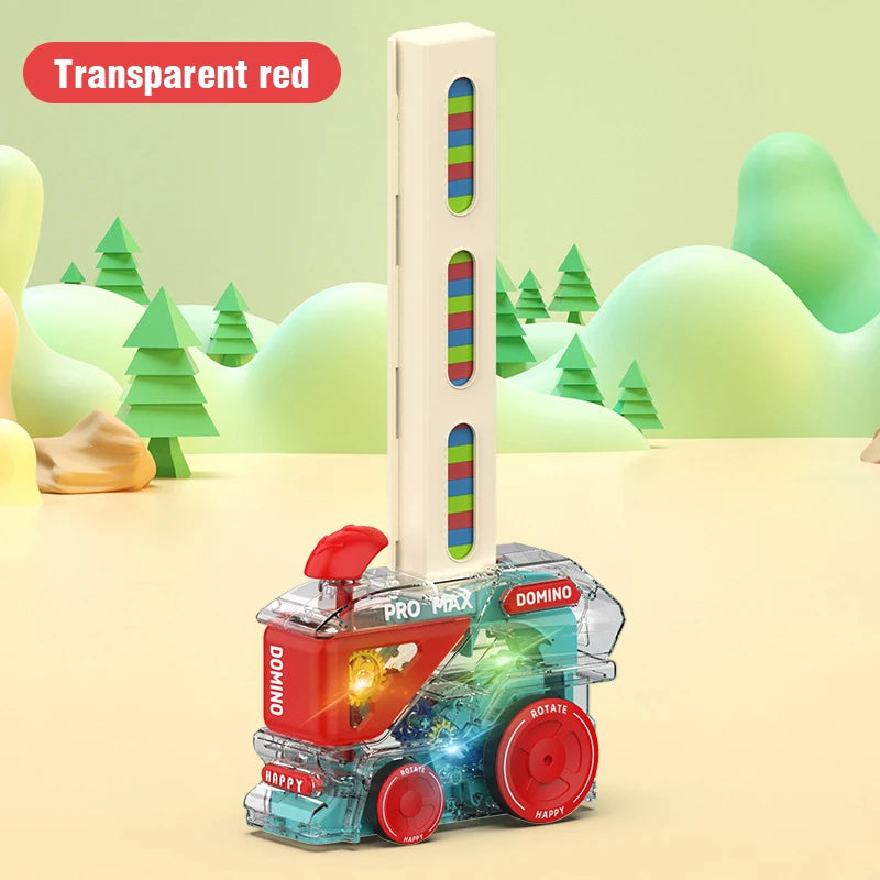 Automatic Laying Domino Train Electric Car Brick Blocks Kit Creative Game Intelligence Educational Diy Toy Kid Children Gift