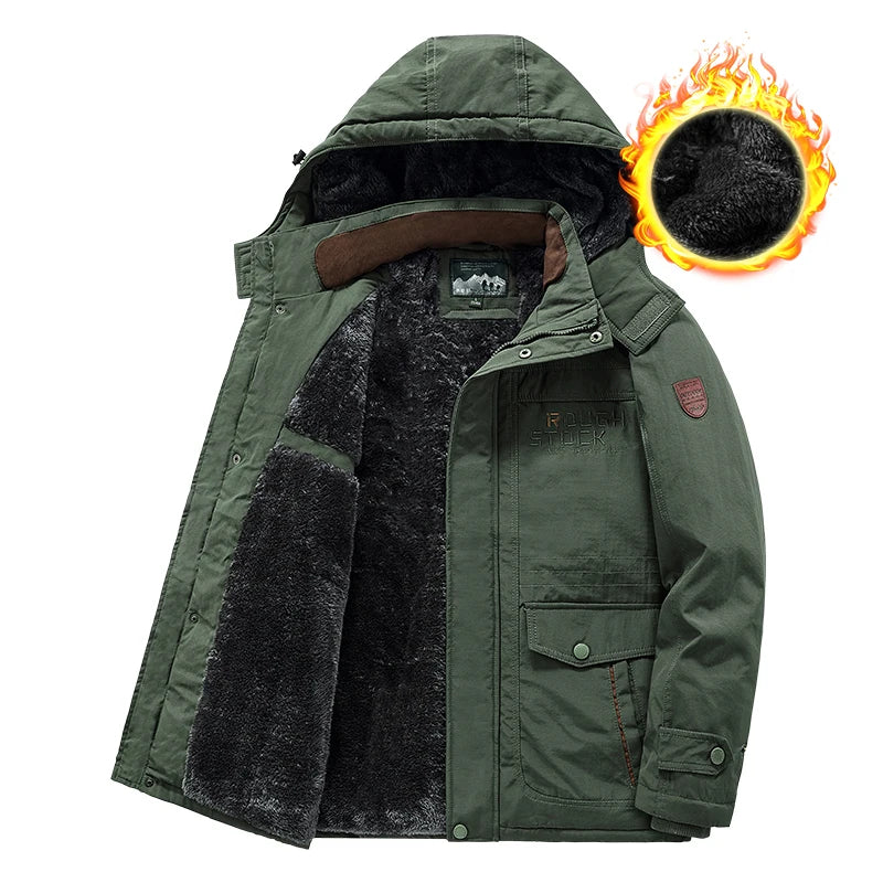 Winter Neue Männer Fleece Warme Dicke Winddicht Parkas Männer Mode Mit Kapuze Militär Jacke Mantel Große Größe 6XL Hohe Qualität Jacken Männlich - Topbrand24