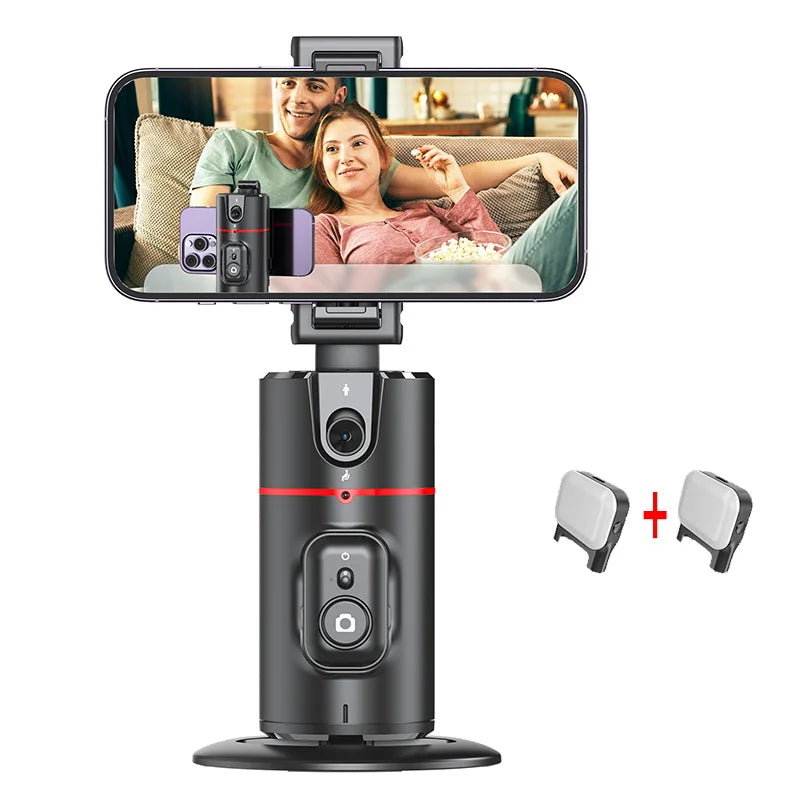 Phone Stabilizer Smart Facial Tracking Detachable Phone Clip with Fill Light Desktop Phone Stand Wireless Selfie Stick Tripod