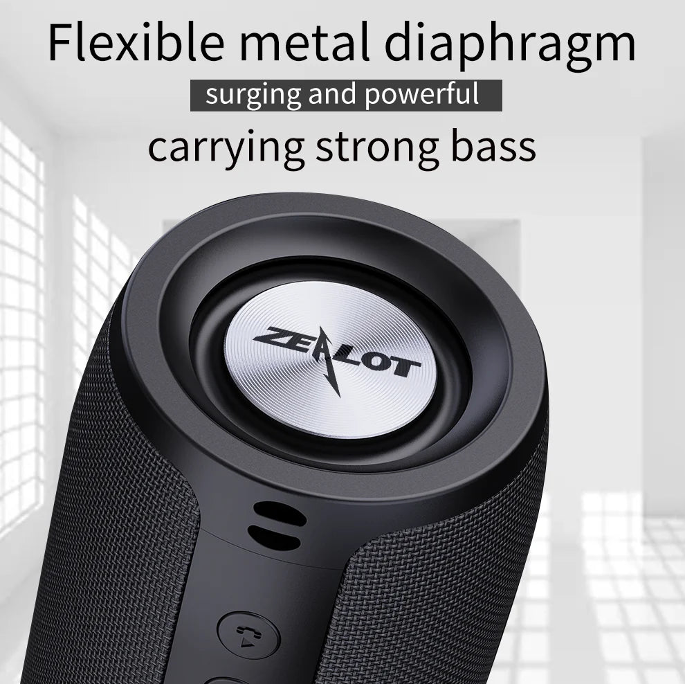 Zealot -S51 Wireless Speakers, Outdoor Portable Subwoofer Speaker ,Waterproof IPX 5, , Dual Pairing,1800mAh