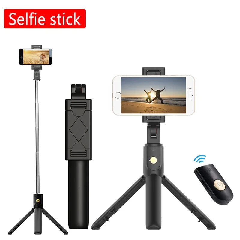 3 in 1 Mini Wireless Bluetooth Selfie Stick With Shutter Remote Tripod For Phone Monopod For iPhone 14 13 Huawei Samsung Holder