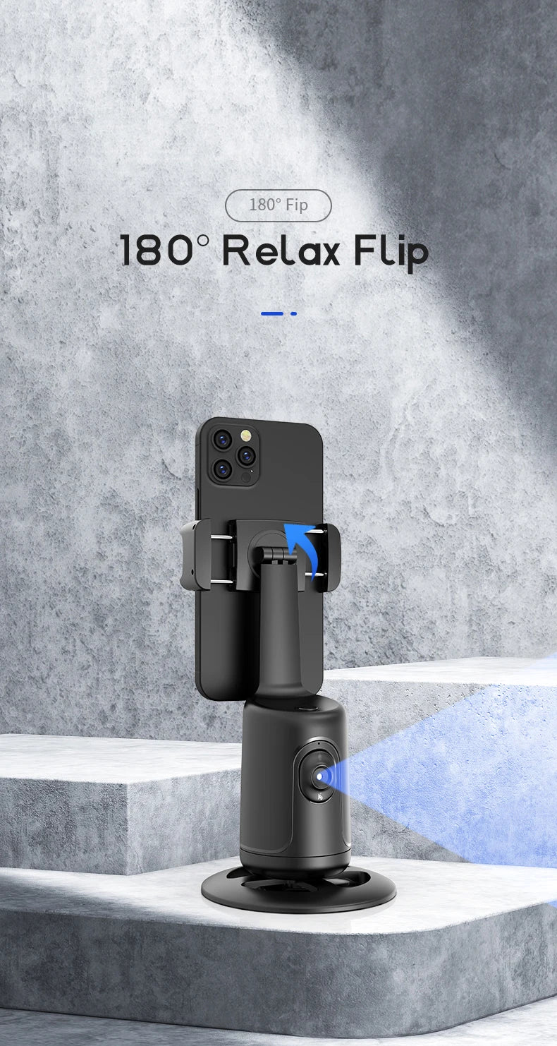 Phone Stabilizer Smart Facial Tracking Detachable Phone Clip with Fill Light Desktop Phone Stand Wireless Selfie Stick Tripod