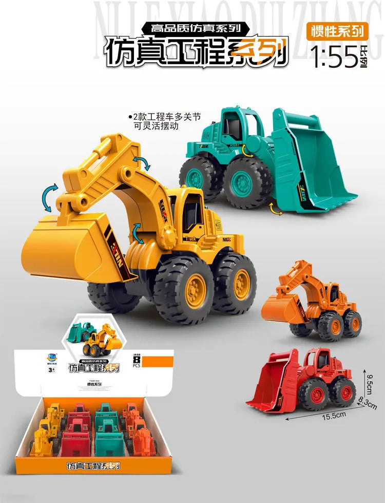 Excavator Bulldozer Engineering Car Simulation Off-Road Sliding Model Children Boy Toy Car Birthday Gift B219