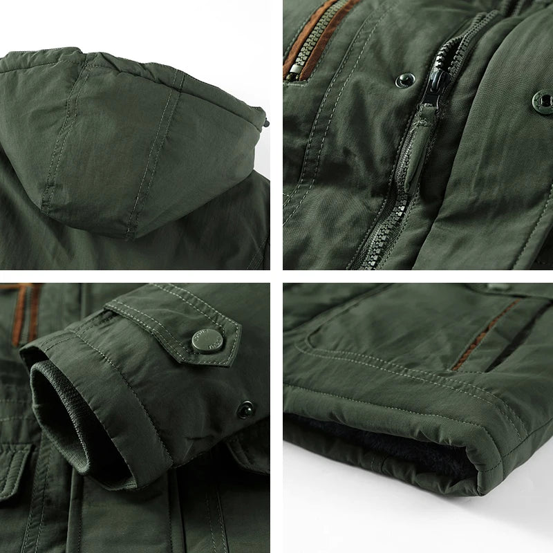 Winter Neue Männer Fleece Warme Dicke Winddicht Parkas Männer Mode Mit Kapuze Militär Jacke Mantel Große Größe 6XL Hohe Qualität Jacken Männlich - Topbrand24