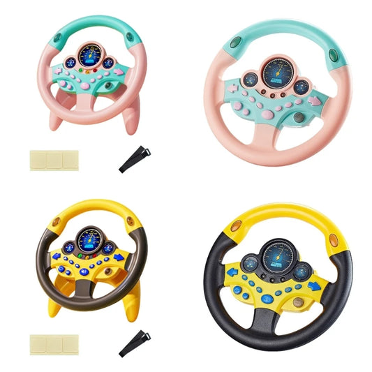 Simulated Driving Car Toy Flashing Steering Wheel Parents-Kids Music Toy